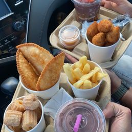 Churros, fried yuca, empanadas, açaí bowl and smoothie Churros, fried yuca, empanadas, açaí bowl and smoothie