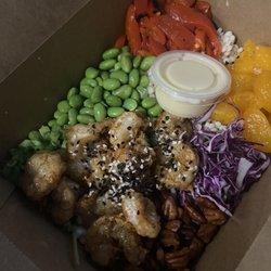 Proof kitchen & Bar - Honey pecan shrimp bowl