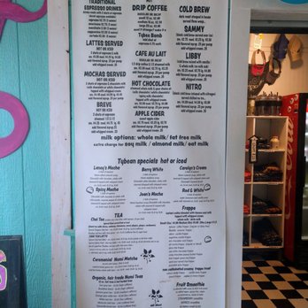 Tybean Art & Coffee Bar - Menu items - Coffee & Tea Near Me - Tybee Island, Georgia Tybean Art & Coffee Bar - Menu items - Coffee & Tea Near Me - Tybee Island, Georgia