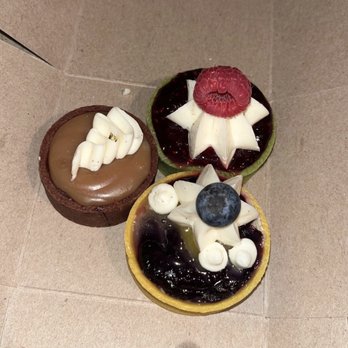 Sewell Sweets - chocolate caramel tart; matcha raspberry tart; blueberry lemon tart - Custom Cakes Near Me - Salem, Oregon Sewell Sweets - chocolate caramel tart; matcha raspberry tart; blueberry lemon tart - Custom Cakes Near Me - Salem, Oregon