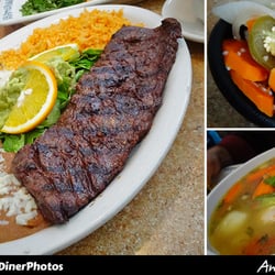 Carne a la Tampiquena and Caldo de Pollo