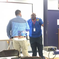 Jso Stop Station - David welcoming one of the Officers/Speaker.