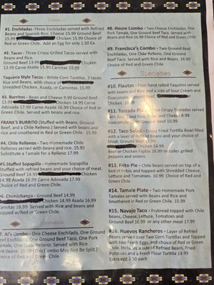 Menu photo 2 Francisca's Farmington, NM Menu photo 2 Francisca's Farmington, NM
