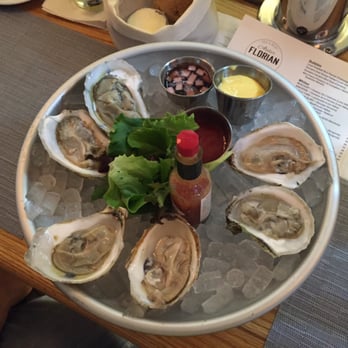 Atelier Florian - East coast oysters. Not cold enough and didn't come with lemon. Migonette was also a travesty - mince that shallot! - Seafood Near Me - New Haven, Connecticut