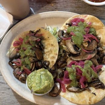 Blue Bonnet Restaurant - Portobello mushroom tacos without cheese to be vegan. - Mexican Near Me - Denver, Colorado Blue Bonnet Restaurant - Portobello mushroom tacos without cheese to be vegan. - Mexican Near Me - Denver, Colorado