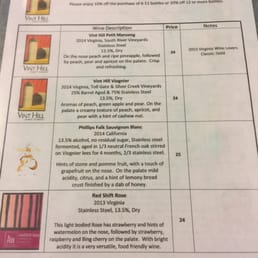 Wine tasting menu Wine tasting menu