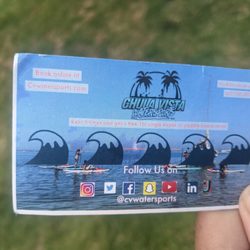 Chula Vista Water Sports - Back of business card