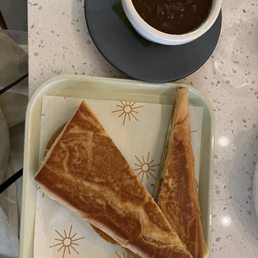 Cubano with side of black beans Cubano with side of black beans