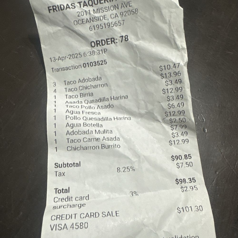 Frida’s Taqueria - Not offering Free water is Crazy. - Tacos Near Me - Oceanside, California Frida’s Taqueria - Not offering Free water is Crazy. - Tacos Near Me - Oceanside, California