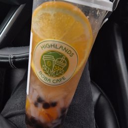 Royal tea, normal ice, 50% sugar, boba, lychee jelly