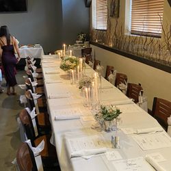 Lotus Bar & Eatery - Table decor for the rehearsal dinner!