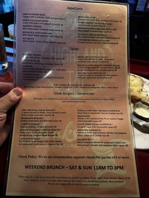 Menu photo 6 Highland Tap Atlanta, GA