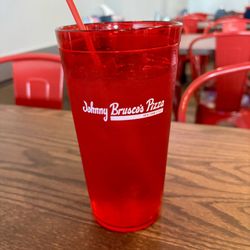 Red themed straw, cup and chairs