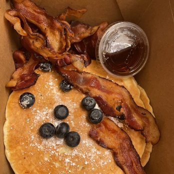 Shooter's Taproom & Kitchen - a pancake with bacon and blueberries - Salad Near Me - Chillicothe, Missouri Shooter's Taproom & Kitchen - a pancake with bacon and blueberries - Salad Near Me - Chillicothe, Missouri