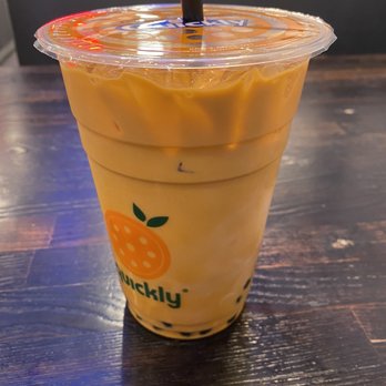 Quickly Boba Tea - Extra large Tiger tea with boba (mixture of lavender & Thai milk tea) - Bubble Tea Near Me - Orlando, Florida Quickly Boba Tea - Extra large Tiger tea with boba (mixture of lavender & Thai milk tea) - Bubble Tea Near Me - Orlando, Florida