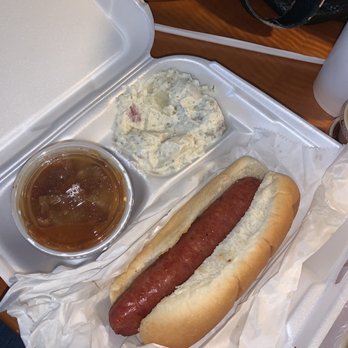 Triple Crown BBQ - Sausage combo with baked beans & potato salad - Barbeque Near Me - Luray, Virginia