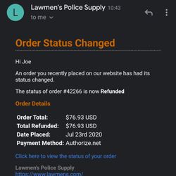 Lawmen's Safety Supply - Refunded
