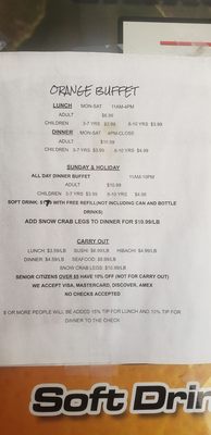 Menu photo 2 Orange Buffet Orange Park, FL