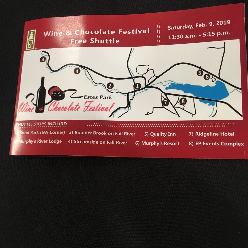 Estes Park Events Complex - Map of where you can pick up the free shuttle to the annual Wine & Chocolate Festival - Venues & Event Spaces Near Me - Estes Park, Colorado Estes Park Events Complex - Map of where you can pick up the free shuttle to the annual Wine & Chocolate Festival - Venues & Event Spaces Near Me - Estes Park, Colorado