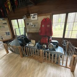 Dorothy Molter Museum - One of Dorothy's snow mobiles, on loan to the museum from her grand-nephew.