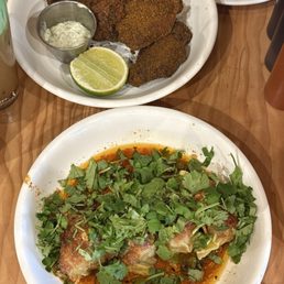 Top: Firecracker Wings & Bottom: Red Oil Dumplings