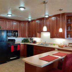 Good Samaritan Society - Grand Island Village - There is lots of storage areas and full size kitchen appliances in our open floor plan kitchen.