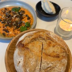 Harry's - Complimentary bread, butter, pumpkin spread.