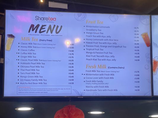 Menu photo 2 ShareTea Seattle, WA