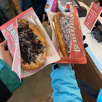 BeaverTails - Oreo beavertail (vegan) and Nutella - Desserts Near Me - Banff, Alberta BeaverTails - Oreo beavertail (vegan) and Nutella - Desserts Near Me - Banff, Alberta