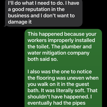 FloorGem Services - Owner acknowledged responsibility and promised to pay, while attempting to guilt trip me for wanting to be paid for my losses. - Flooring Near Me - Columbia, Maryland