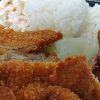 Ono Hawaiian BBQ - Katsu and barbecue chicken with white rice and macaroni. - Hawaiian Near Me - Phoenix, Arizona