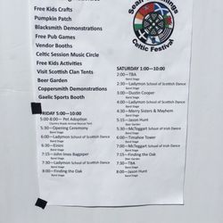 Duffner Park - Celtic Festival Entertainment Schedule