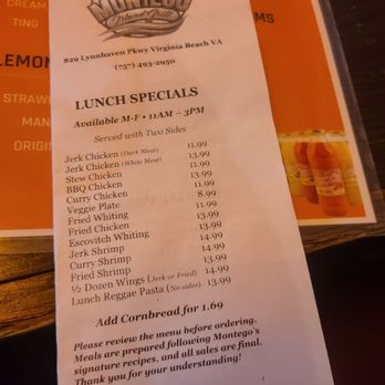 Montego Island Grill - This is the menu we were presented with. These are other items they sell. - Seafood Near Me - Virginia Beach, Virginia Montego Island Grill - This is the menu we were presented with. These are other items they sell. - Seafood Near Me - Virginia Beach, Virginia