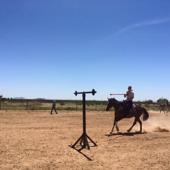Rocking LT Ranch - Jousting practice with the quintain - Horseback Riding Near Me - Florence, Arizona