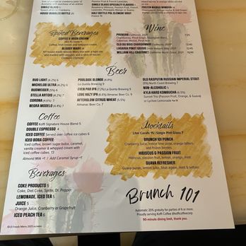 Brunch 101 - Menu - Breakfast & Brunch Near Me - Cathedral City, California