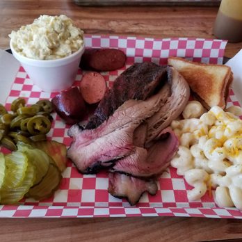 Trinity Smokehouse BBQ - Three Meat: Brisket, Pork Ribs, Hot Links! - Barbeque Near Me - Pratt, Kansas Trinity Smokehouse BBQ - Three Meat: Brisket, Pork Ribs, Hot Links! - Barbeque Near Me - Pratt, Kansas