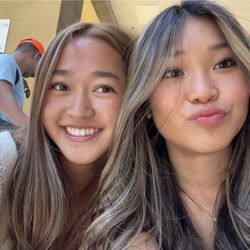 Vivian Hair Salon - Love our hair! On the left she asked for color and highlight and on the right I asked for blonde highlights.
