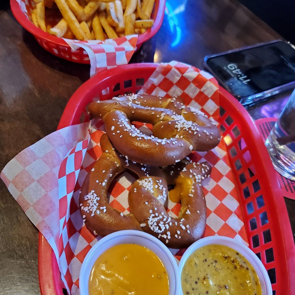 The Old County - Fries and a 'dough knot' pretzel - Sports Bars Near Me - Seattle, Washington The Old County - Fries and a 'dough knot' pretzel - Sports Bars Near Me - Seattle, Washington