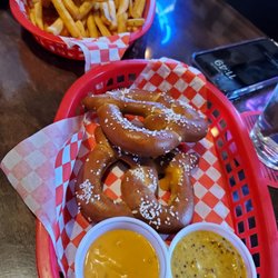 The Old County - Fries and a 'dough knot' pretzel