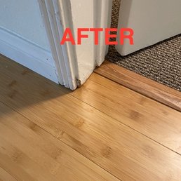 Flooring Pro cut all of the custom corners with detail to fit perfectly beneath my apartments old molding. Flooring Pro cut all of the custom corners with detail to fit perfectly beneath my apartments old molding.