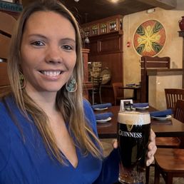 Black and tan beer inside of the dining area
