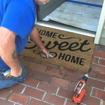 Red Barrel Construction LLC - My welcome mat that didn't quite fit. In three seconds Marty offered to notch it so that its a snug custom fit in my doorway! - General Contractors Near Me - Thorntown, Indiana