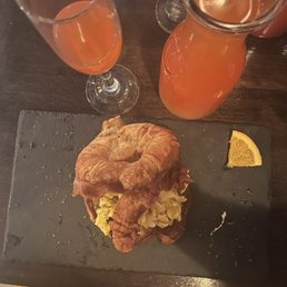 Croissant and mimosa pitcher. Croissant and mimosa pitcher.