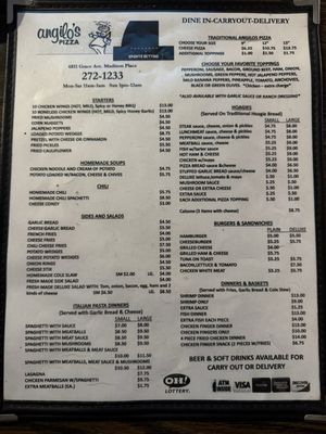 Menu photo 1 Angilo's Pizza Cincinnati, OH Menu photo 1 Angilo's Pizza Cincinnati, OH