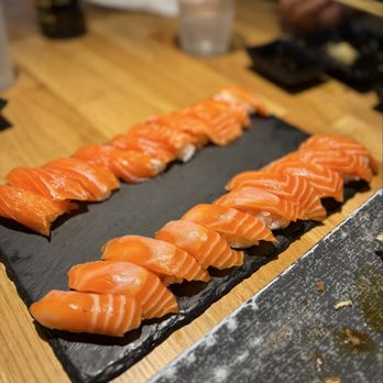 Sushi Damu - Salmon Nigiri - Sushi Bars Near Me - Tustin, California Sushi Damu - Salmon Nigiri - Sushi Bars Near Me - Tustin, California