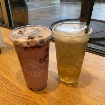 Starbucks - Violet drink and iced green tea - Coffee & Tea Near Me - Vancouver, British Columbia