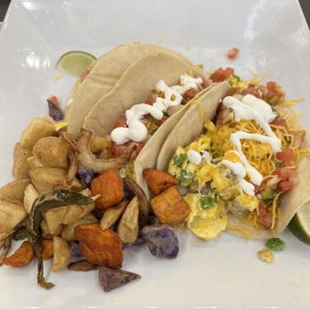 Waffles INCaffeinated - Breakfast tacos with potato hash (extra $$$) - Breakfast & Brunch Near Me - Pittsburgh, Pennsylvania