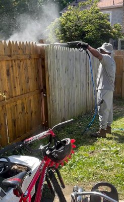 Sidewalks, Decks, and Fences - It's OK to rub your eyes ... the finished products are pretty bright.