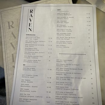 Raven - Raven Wine Menu - American Near Me - Oklahoma City, Oklahoma Raven - Raven Wine Menu - American Near Me - Oklahoma City, Oklahoma