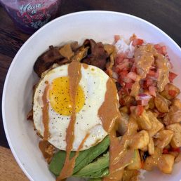 Breakfast bowl (chipotle mayo comes on the side) Breakfast bowl (chipotle mayo comes on the side)